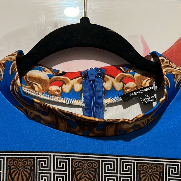 NWOT “Too Rich For Who” Print Midi Dress! Zipper Back. Valentine - Picture 9 of 14